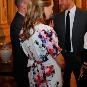 Le prince Harry, duc de Sussex, et Meghan Markle, enceinte, duchesse de Sussex, lors du cocktail d'accueil aux Endeavour fund Awards au Drapers' Hall à Londres le 7 février 2019.