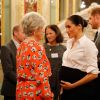 Le prince Harry, duc de Sussex, et Meghan Markle, enceinte, duchesse de Sussex, lors du cocktail d'accueil aux Endeavour fund Awards au Drapers' Hall à Londres le 7 février 2019.