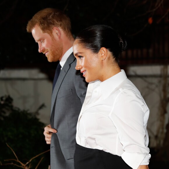 Le prince Harry, duc de Sussex, et Meghan Markle, enceinte, duchesse de Sussex, lors du cocktail d'accueil aux Endeavour fund Awards au Drapers' Hall à Londres le 7 février 2019.