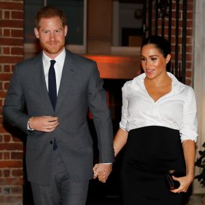 Le prince Harry, duc de Sussex, et Meghan Markle, enceinte, duchesse de Sussex, lors du cocktail d'accueil aux Endeavour fund Awards au Drapers' Hall à Londres le 7 février 2019.