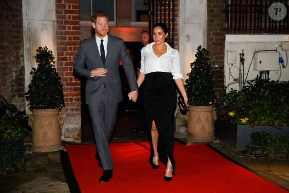 Le prince Harry, duc de Sussex, et Meghan Markle, enceinte, duchesse de Sussex, lors du cocktail d'accueil aux Endeavour fund Awards au Drapers' Hall à Londres le 7 février 2019.
