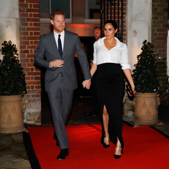 Le prince Harry, duc de Sussex, et Meghan Markle, enceinte, duchesse de Sussex, lors du cocktail d'accueil aux Endeavour fund Awards au Drapers' Hall à Londres le 7 février 2019.
