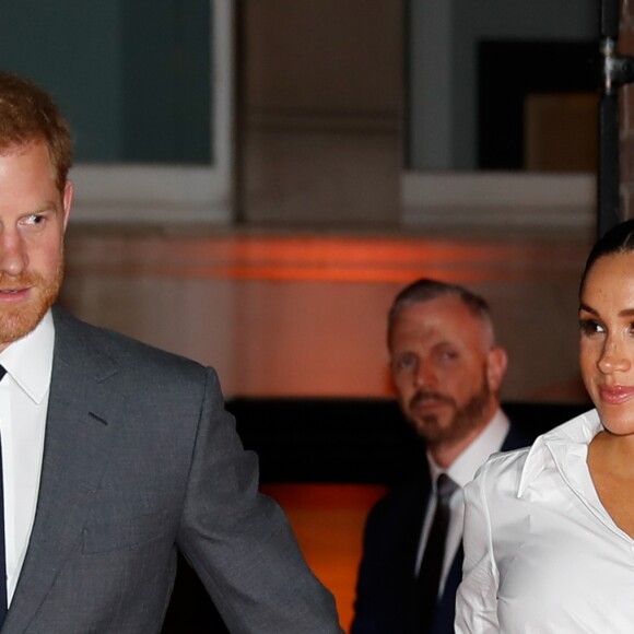 Le prince Harry, duc de Sussex, et Meghan Markle, enceinte, duchesse de Sussex, lors du cocktail d'accueil aux Endeavour fund Awards au Drapers' Hall à Londres le 7 février 2019.