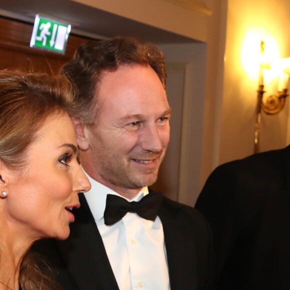 Geri Halliwell et son mari Christian Horner discutent avec le prince Charles, à la réception du Prince's Trust 'Invest in Futures' à l'hôtel Savoy, à Londres, le 7 février 2019.