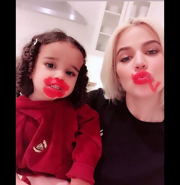 Khloé Kardashian et sa nièce Dream, la fille de Rob Kardashian et Blac Chyna. Février 2019.