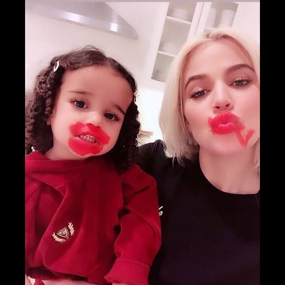 Khloé Kardashian et sa nièce Dream, la fille de Rob Kardashian et Blac Chyna. Février 2019.