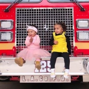 Les filles de Khloé et Rob Kardashian, True Thompson et Dream Kardashian. Février 2019.