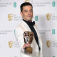 Rami Malek (Meilleur acteur dans le film "Bohemian Rhapsody") - Pressroom de la 72ème cérémonie annuelle des BAFTA Awards au Royal Albert Hall à Londres, le 10 février 2019.