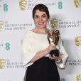 Olivia Colman (Meilleure actrice dans le film "La Favorite") - Pressroom de la 72ème cérémonie annuelle des BAFTA Awards au Royal Albert Hall à Londres, le 10 février 2019.