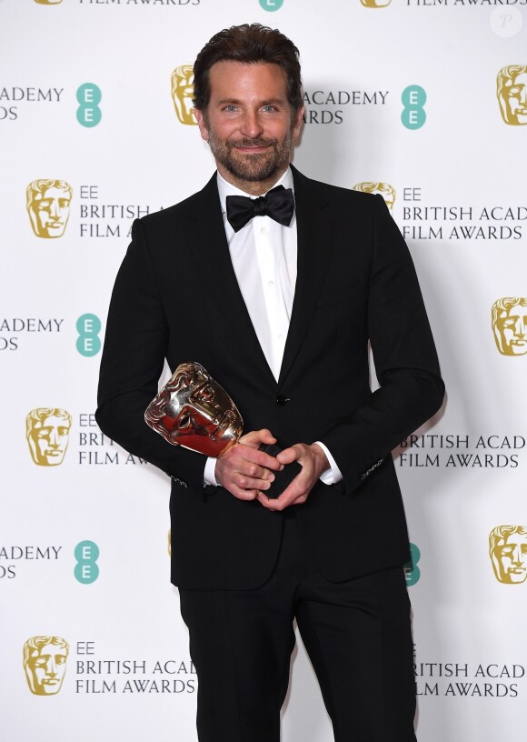Bradley Cooper (Meilleure musique originale pour le film "A Star is Born") - Pressroom de la 72ème cérémonie annuelle des BAFTA Awards au Royal Albert Hall à Londres, le 10 février 2019.