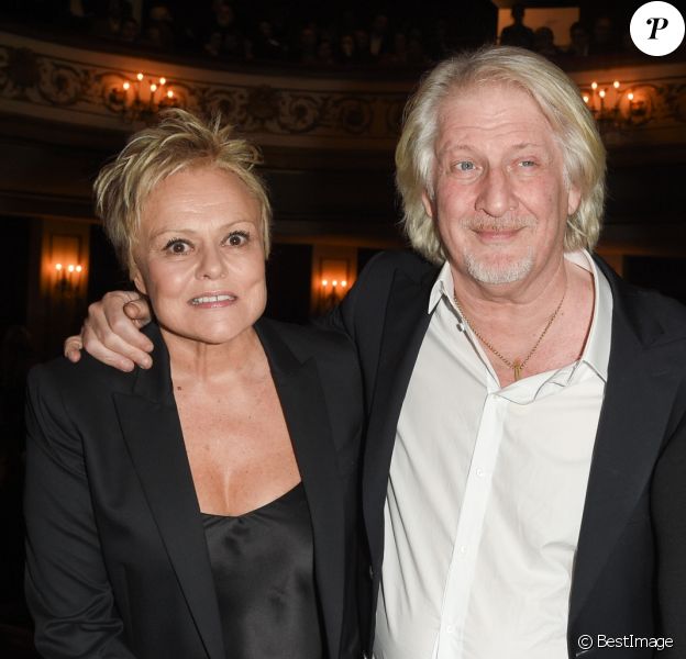 Muriel Robin (Laurier d'interprétation féminine pour son rôle dans "Jacqueline Sauvage : c'était lui ou moi"), Patrick Sébastien (Laurier d'interprétation masculine pour son rôle dans "Une chance sur six") et Anne Le Nen - 24ème cérémonie des Lauriers de l'Audiovisuel au théâtre Marigny à Paris, le 11 février 2019. © Coadic Guirec/Bestimage