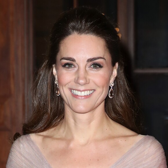 Catherine (Kate) Middleton, duchesse de Cambridge assiste au dîner de gala "100 Women in Finance" au profit des écoles pour la santé mentale au Victoria and Albert Museum de Londres, Royaume Uni, le 13 février 2019.