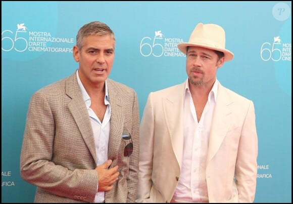 George Clooney et Brad Pitt à la Mostra de VEnise en 2008