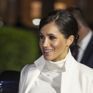 Le prince Harry et Meghan Markle, enceinte, arrivent au musée d'histoire naturelle pour assister à la soirée de gala The Wilder Earth à Londres le 12 février 2019.