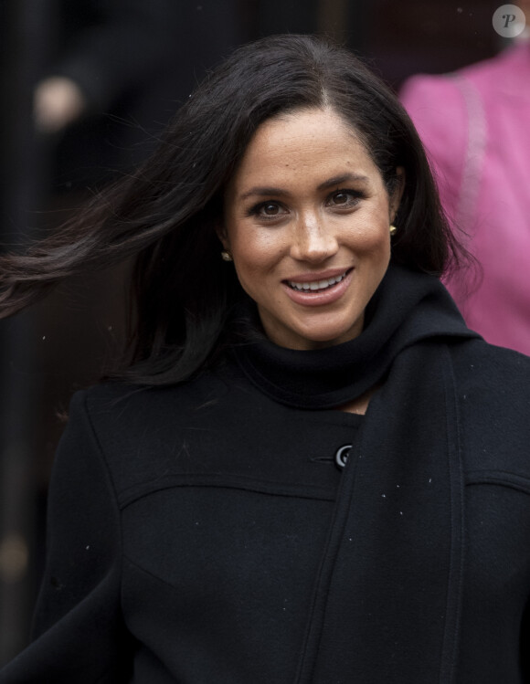 Le prince Harry, duc de Sussex, et Meghan Markle, duchesse de Sussex, enceinte, visitent le théâtre Bristol Old Vic. à Bristol le 1er février, 2019
