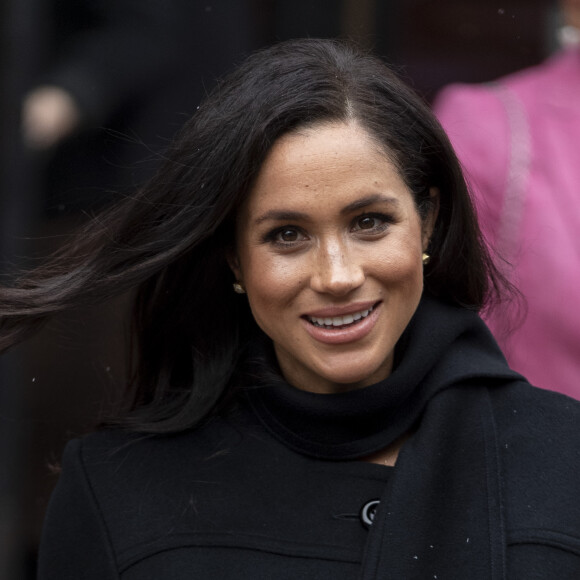 Le prince Harry, duc de Sussex, et Meghan Markle, duchesse de Sussex, enceinte, visitent le théâtre Bristol Old Vic. à Bristol le 1er février, 2019