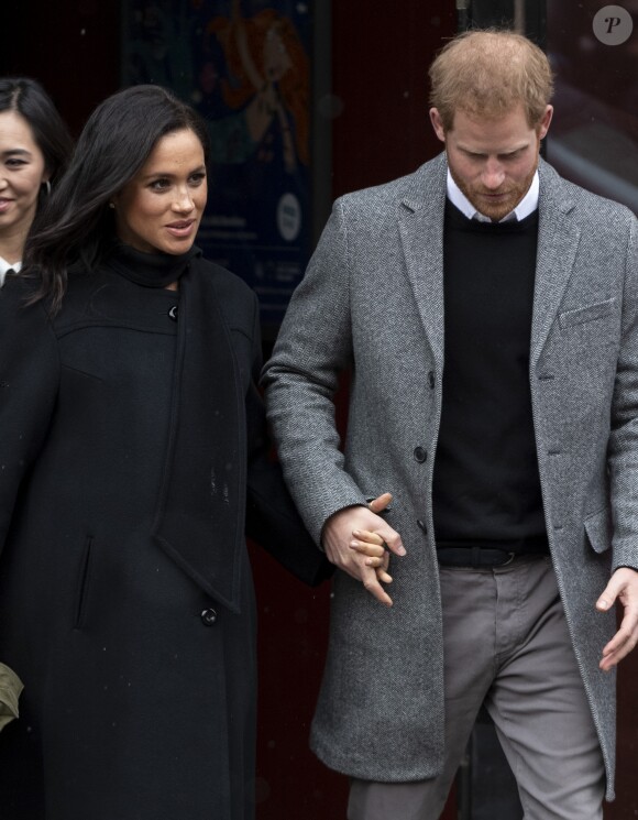 Le prince Harry, duc de Sussex, et Meghan Markle, duchesse de Sussex, enceinte, visitent le théâtre Bristol Old Vic. à Bristol le 1er février, 2019