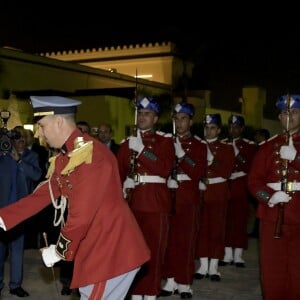 La reine Letizia et le roi Felipe VI d'Espagne étaient les invités d'honneur du roi Mohammed VI du Maroc et de sa famille le 13 février 2019 au palais royal à Rabat pour un dîner de gala dans le cadre de leur visite officielle de deux jours.
