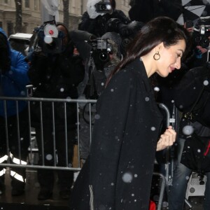 Amal Clooney arrive à l'hôtel Mark pour la baby shower de Meghan Markle à New York City, New York, Etats-Unis, le 20 février 2019.