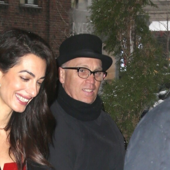 Amal Clooney arrive à l'hôtel Mark pour la baby shower de Meghan Markle à New York City, New York, Etats-Unis, le 20 février 2019.