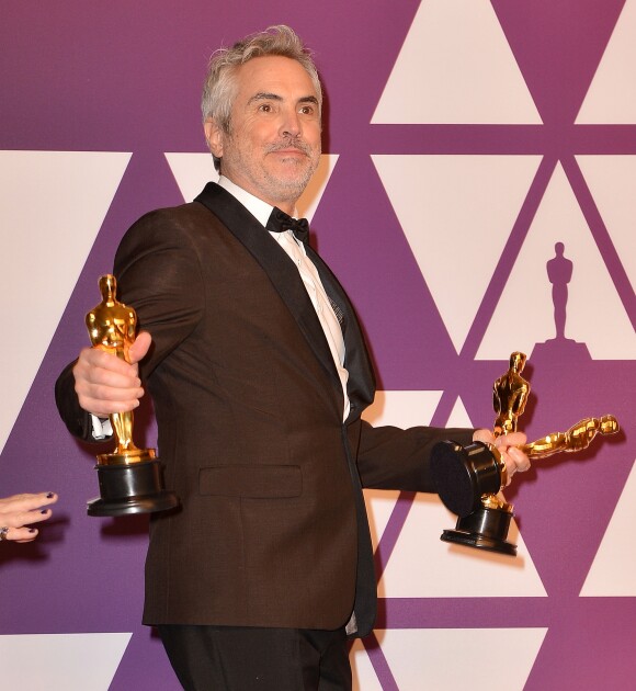 Alfonso Cuaron (Oscar du meilleur réalisateur pour le film "Roma"), (Oscar du meilleur film étranger pour le film "Roma"), (Oscar de la meilleure photographie pour le film "Roma") - Pressroom de la 91ème cérémonie des Oscars 2019 au théâtre Dolby à Los Angeles, le 24 février 2019.