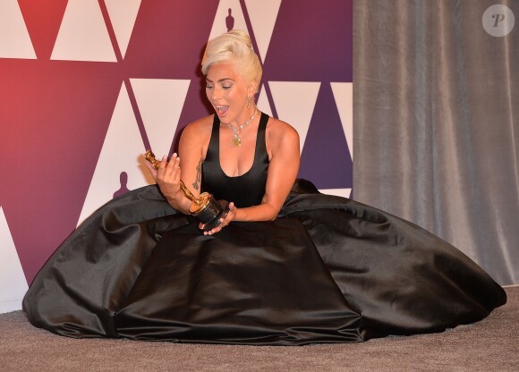 Lady Gaga (Oscar de la meilleure chanson originale pour "Shallow" dans le film "A Star is Born") - Pressroom de la 91ème cérémonie des Oscars 2019 au théâtre Dolby à Los Angeles, le 24 février 2019.