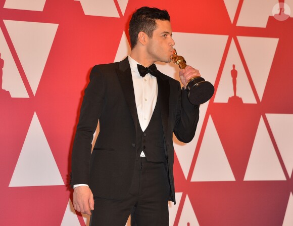 Rami Malek (Oscar du meilleur acteur pour le film "Bohemian Rhapsody") - Pressroom de la 91ème cérémonie des Oscars 2019 au théâtre Dolby à Los Angeles, le 24 février 2019.