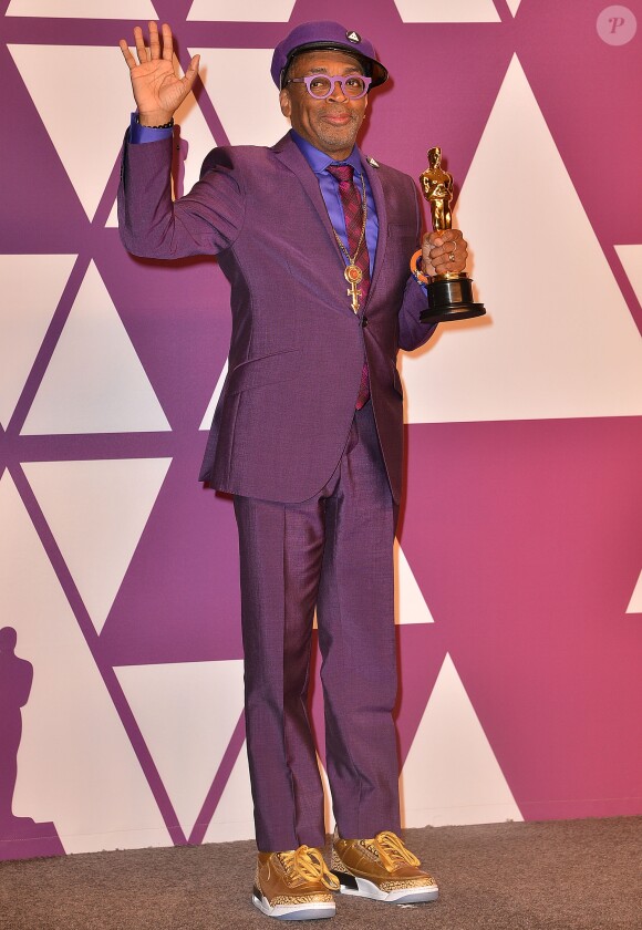 Spike Lee (Oscar du meilleur scénario adapté pour le film "BlacKkKlansman : J'ai infiltré le Ku Klux Klan") - Pressroom de la 91ème cérémonie des Oscars 2019 au théâtre Dolby à Los Angeles, le 24 février 2019.