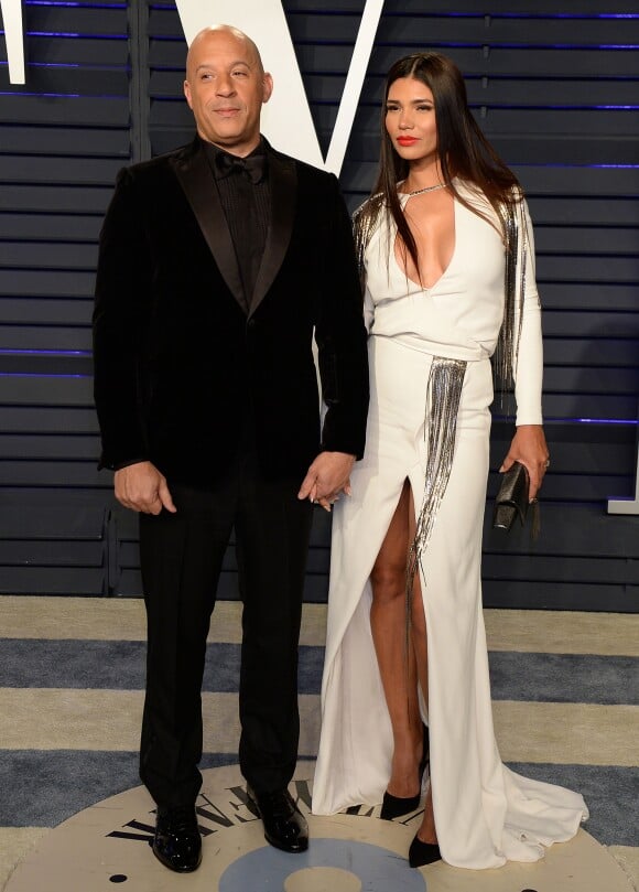 Vin Diesel et sa compagne Paloma Jiménez à la soirée Vanity Fair Oscar Party à Los Angeles, le 24 février 2019
