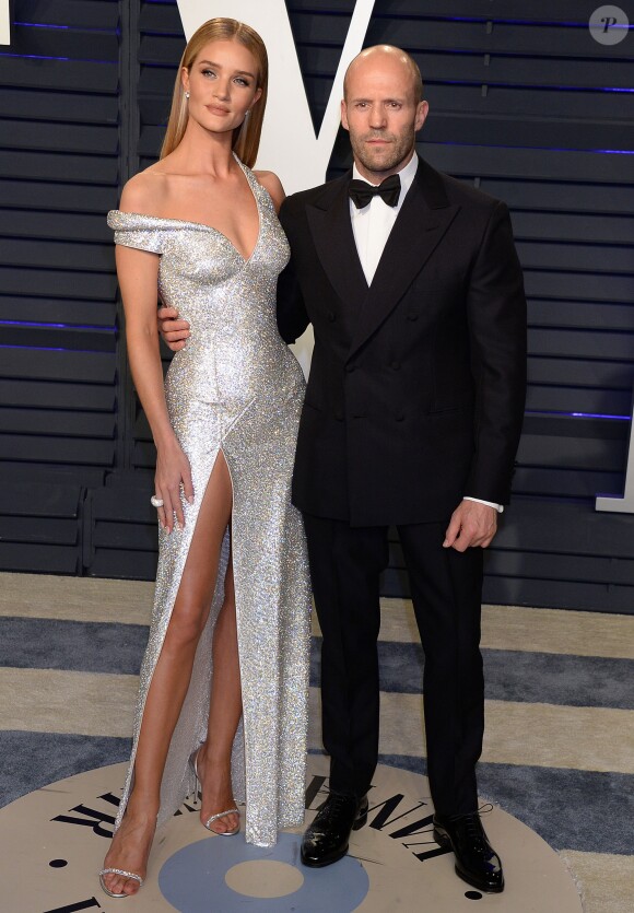 Rosie Huntington-Whiteley et son mari Jason Statham à la soirée Vanity Fair Oscar Party à Los Angeles, le 24 février 2019