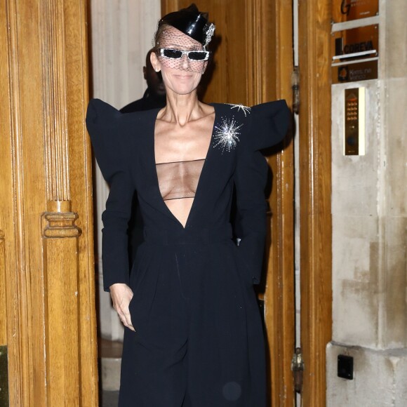 Céline Dion en route pour les Folies Bergère à Paris le 25 janvier 2019.