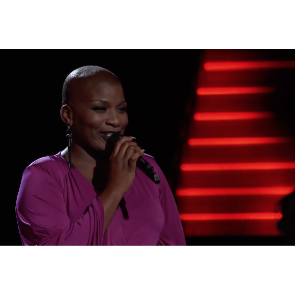 La chanteuse Janice Freeman dans "The Voice US" en 2017.