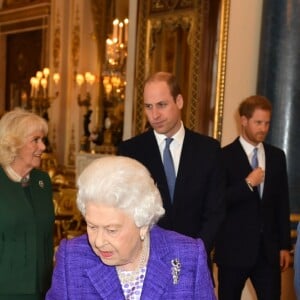 La famille royale britannique réunie pour fêter le 50ème anniversaire de l'investiture du prince Charles au palais de Buckingham, le 5 mars 2019.