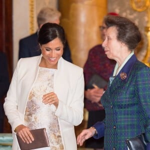 Meghan Markle - La famille royale britannique réunie pour fêter le 50ème anniversaire de l'investiture du prince Charles au palais de Buckingham, le 5 mars 2019.