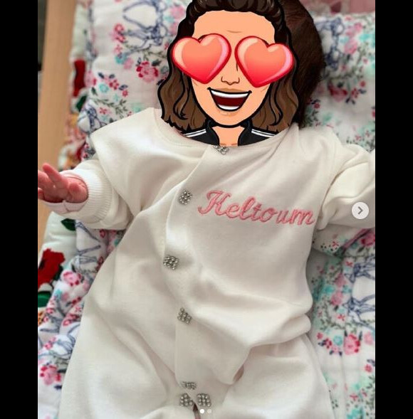 Wahiba Ribéry dévoile prénom de leur cinquième enfant le 5 mars 2019 sur Instagram, une petite fille qui s'appelle Keltoum.