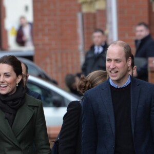 Le prince William, duc de Cambridge, et Kate Catherine Middleton, duchesse de Cambridge, en visite à la "Blackpool Tower" à Blackpool. Le 6 mars 2019
