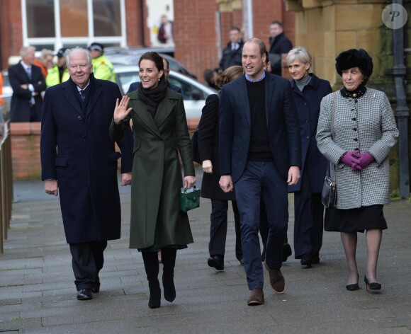 Le prince William, duc de Cambridge, et Kate Catherine Middleton, duchesse de Cambridge, en visite à la "Blackpool Tower" à Blackpool. Le 6 mars 2019