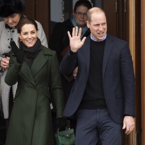 Le prince William, duc de Cambridge, et Kate Catherine Middleton, duchesse de Cambridge, en visite à la "Blackpool Tower" à Blackpool. Le 6 mars 2019