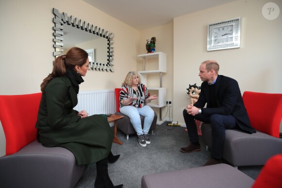 Le prince William, duc de Cambridge et Kate Catherine Middleton, duchesse de Cambridge, en visite à Kirby Road à Blackpool. Le 6 mars 2019