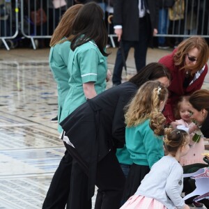 Le prince William, duc de Cambridge, et Kate Catherine Middleton, duchesse de Cambridge, à la sortie de la "Blackpool Tower" à Blackpool. Le 6 mars 2019
