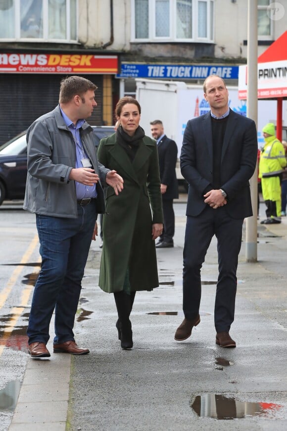 Le prince William, duc de Cambridge et Kate Catherine Middleton, duchesse de Cambridge, en visite à Kirby Road à Blackpool. Le 6 mars 2019