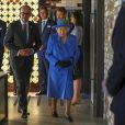 La reine Elisabeth II d'Angleterre en visite à Watergate House, une agence de renseignement britannique chargé de la sécurité et de la cyber-sécurité du pays le 14 février 2019.