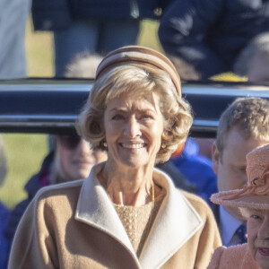 Penelope Knatchbull, comtesse Mountbatten de Birmanie - La reine Elisabeth II d'Angleterre à son arrivée au service religieux de l'église paroissiale de West Newton. Le 3 février 2019