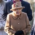 La reine Elisabeth II d'Angleterre se rend à l'église de Wolferton pour assister à la messe le 20 janvier 2019.