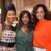 Exclusif - Nadège Beausson-Diagne, Hapsatou Sy et Laurence Roustandjee à la soirée d'inauguration du pop up store de Maison 123 à l'occasion de la journée internationale de la Femme, à Paris, France, le 7 mars 2019. Rebaptisée Maison 123 après avoir porté le nom 1.2.3 pendant 35 ans, l'enseigne de mode du groupe Etamr. A l’occasion de la Journée des droits des femmes, elle dévoile une collection capsule réalisée avec Marie Guillard, et ouvre un magasin éphémère pop-up store situé 23 rue du Pont-aux-Choux, dans le Marais du 8 au 24 mars. Les pièces de cette collection capsule comportant deux t-shirts, deux sweats et un tote-bag fabriqués en coton biologique. Les bénéfices de la vente de cette collection seront reversés à la Fondation des Femmes, qui aide les femmes victimes de violences en France à accéder à un soutien moral, financier et juridique. © Rachid Bellak/Bestimage