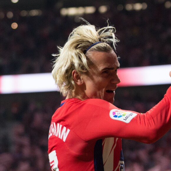Antoine Griezmann, avec son club de Atlético de Madrid, premier buteur au tout nouveau stade Wanda Metropolitano lors du match contre Malaga à Madrid le 16 septembre 2017.