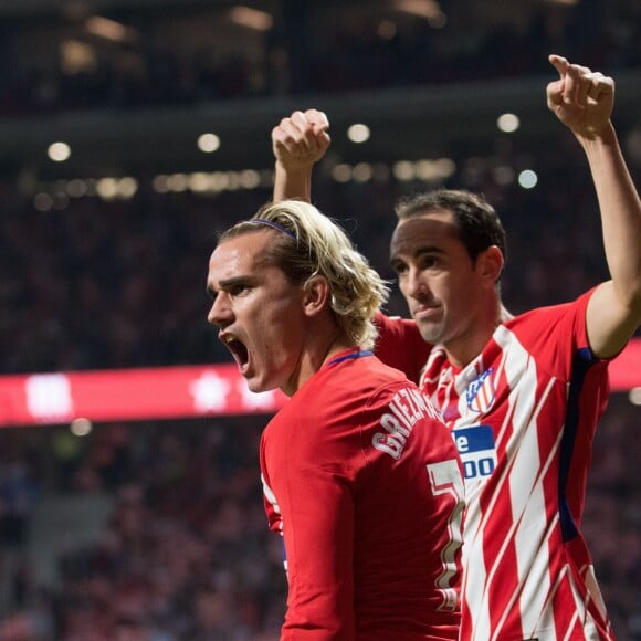 Antoine Griezmann, avec son club de Atlético de Madrid, premier buteur au tout nouveau stade Wanda Metropolitano lors du match contre Malaga à Madrid le 16 septembre 2017.