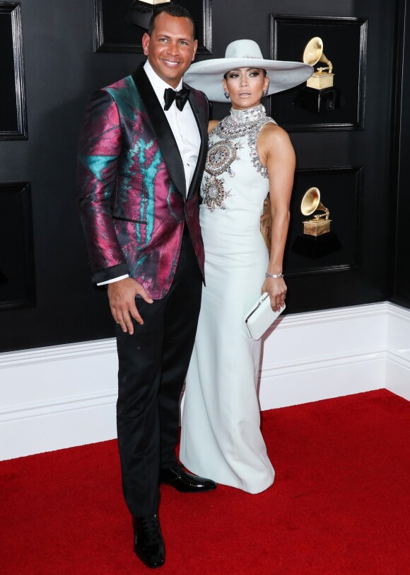 Alex Rodriguez et sa compagne Jennifer Lopez - Les célébrités posent lors du photocall de la soirée des GRAMMY Awards au Staples Center de Los Angeles le 10 février, 2019.