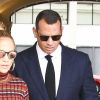 Jennifer Lopez et son compagnon Alex Rodriguez arrivent dans un hôtel à Miami pour une réunion de travail le 25 janvier 2019.