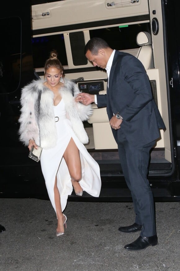 Jennifer Lopez et son compagnon Alex Rodriguez - Les célébrités arrivent à l'after party de la première de Second Act à New York, le 12 décembre 2018.